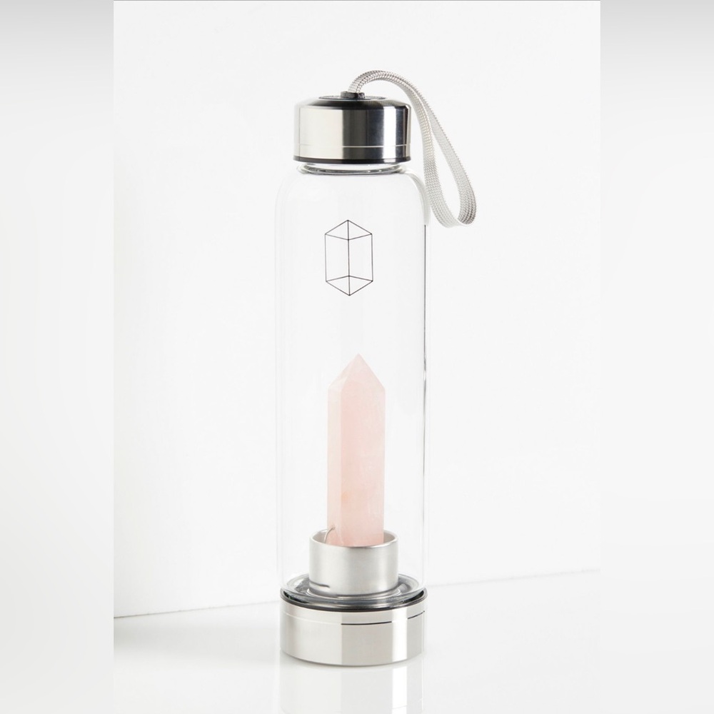 Free People Rose Quartz Glass Water Bottle